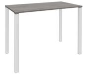 Table Lounge - L120xH105xP80 cm - 4 Pieds blanc - plateau imitation chêne gris