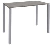 Table Lounge - L120xH105xP80 cm - 4 Pieds alu - plateau imitation chêne gris