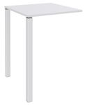 Table Lounge - L80xH105xP80 cm - 2 Pieds blanc - plateau blanc perle