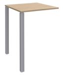 Table Lounge - L80xH105xP80 cm - 2 Pieds alu - plateau imitation chêne clair