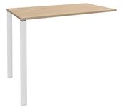 Table Lounge - L120xH105xP80 cm - 2 Pieds blanc - plateau imitation chêne clair