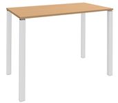Table Lounge - L120xH105xP60 cm - 4 Pieds blancs - plateau imitation hêtre