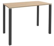 Table Lounge - L120xH105xP60 cm - 4 Pieds carbone - plateau imitation chêne clair