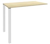 Table Lounge - L120xH105xP60 cm - 2 Pieds blancs - plateau imitation érable