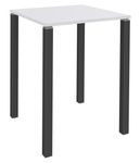 Table Lounge - L80xH105xP80 cm - 4 Pieds carbone - plateau blanc perle