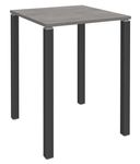 Table Lounge - L80xH105xP80 cm - 4 Pieds carbone - plateau imitation chêne gris
