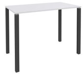 Table Lounge - L120xH105xP80 cm - 4 Pieds carbone - plateau blanc perle