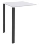 Table Lounge - L80xH105xP80 cm - 2 pieds carbonne - plateau blanc perle