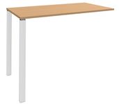Table Lounge - L120xH105xP80 cm - 2 pieds blanc - plateau imitation hêtre