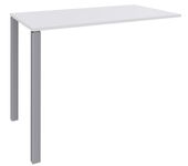 Table Lounge - L120xH105xP80 cm - 2 pieds alu - plateau blanc perle