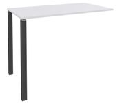 Table Lounge - L120xH105xP80 cm - 2 pieds carbonne - plateau blanc perle