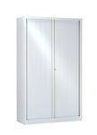 Armoire haute monobloc à rideaux ETIC - 198 x 120 cm - corps et rideaux blanc