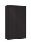 Armoire haute monobloc à rideaux ETIC - 198 x 120 cm - corps et rideaux noir