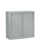 Armoire mi-haute monobloc à rideaux ETIC - 100 x 120 cm - gris