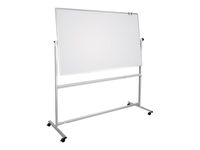 DAHLE - Tableau pivotant blanc laqué - 2 côtés magnétiques - 120 x 180 cm - 4 roues