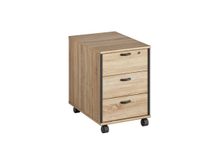 Caisson mobile MAMBO - Profondeur 60 cm - 3 tiroirs - Chêne Sonoma/noir