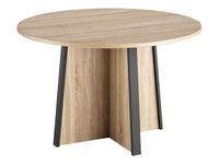 Table de réunion ronde MAMBO - Chêne Sonoma/noir