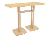 Table haute WOODY 114 cm - pieds sapin - plateau hêtre