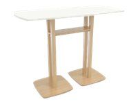 Table haute WOODY 150 cm - pieds sapin - plateau blanc