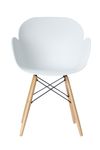 Chaise KIWOOD - avec accoudoirs - Pied bois hêtre - blanc - pack de 2