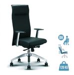 Fauteuil de bureau WILSON - accoudoirs fixes - appui-tête intégré - cuir noir