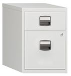 Caisson mobile métallique monobloc - H52 x L41 x P40 cm - 2 tiroirs - blanc