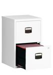 Classeur métallique monobloc - 2 tiroirs - H67 x L41 x P40 cm - blanc