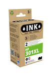 Cartouche compatible HP 301XL - pack de 2 - noir, cyan, magenta, jaune - ink
