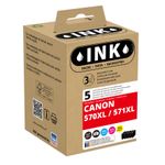 Wecare - Paquete de 5 - negro, amarillo, cián, magenta - compatible - cartucho de tinta - para Canon PIXMA TS5051, TS5053, TS5055, TS6050, TS6051, TS6052, TS8051, TS8052, TS9050, TS9055