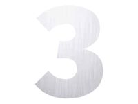 Pickup Alu Brosse - Étiquette autocollante 145 mm - Chiffre 3