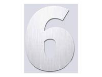 Pickup Alu Brosse - Étiquette autocollante 145 mm - Chiffre 6