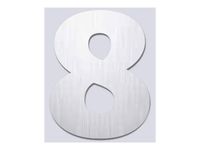 Pickup Alu Brosse - Étiquette autocollante 145 mm - Chiffre 8