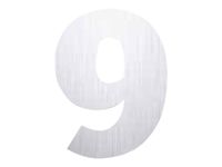 Pickup Alu Brosse - Étiquette autocollante 145 mm - Chiffre 9