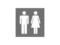 Pickup Home 3D - Plaque Acrylique Femmes/Hommes - 9 x 9 cm - blanc