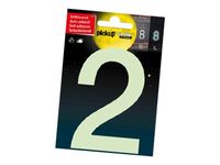 Pickup Glow in the dark - Étiquette autocollante phosphorescente 100 mm - Chiffre 2