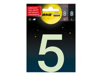 Pickup Glow in the dark - Étiquette autocollante phosphorescente 75 mm - Chiffre 5