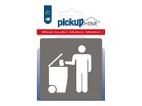 Pickup Home 3D - Plaque Acrylique Local poubelles - 9 x 9 cm - gris