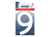 Pickup Home 3D Rio - Étiquette autocollante 100 mm - Chiffre 9 -  blanc