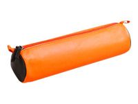 Clairefontaine - Trousse ronde - cuir - bicolore orange/marron