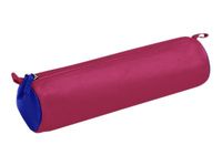 Clairefontaine - Trousse ronde - cuir - bicolore bleu/fuchsia