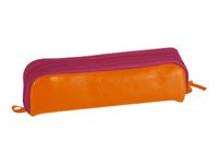Clairefontaine - Trousse rectangulaire - cuir - bicolore orange/fuchsia