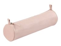 Clairefontaine - Trousse ronde - cuir teinté - saumon
