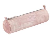 Clairefontaine - Trousse ronde - cuir teinté - saumon brossé