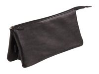 Clairefontaine - Trousse plate 3 compartiments - cuir - noir