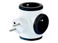 WATT & CO - Multiprise triplite rotative - blanc/noir