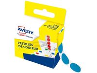 Avery - 150 Pastilles adhésives - bleu - diamètre 15 mm - boîte distributrice