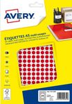 Avery - Etui A5 - 2940 Pastilles adhésives - rouge - diamètre 8 mm