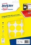 Avery - Etui A5 - 240 Pastilles adhésives - jaune - diamètre 30 mm