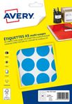 Avery - Etui A5 - 240 Pastilles adhésives - bleu - diamètre 30 mm