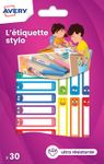 Avery - 30 Étiquettes adhésives pour stylos - 50 x 10 mm - Smiley